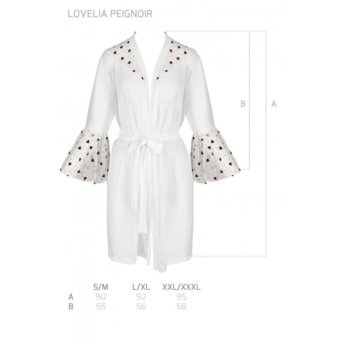 Елегантний пеньюар Passion LOVELIA PEIGNOIR XXL/XXXL, білий