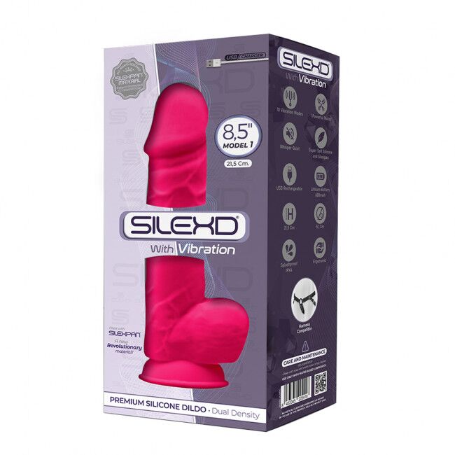 Фалоімітатор з вібрацією SilexD Norman Vibro Pink, 21.5 см