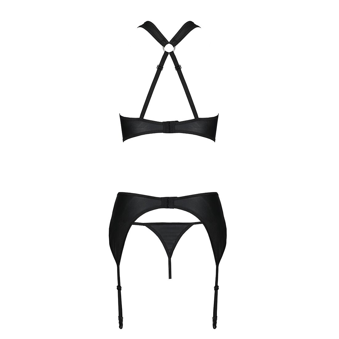 Сітчастий набір Amanda Set XXL/XXXL, чорний - елегантна білизна