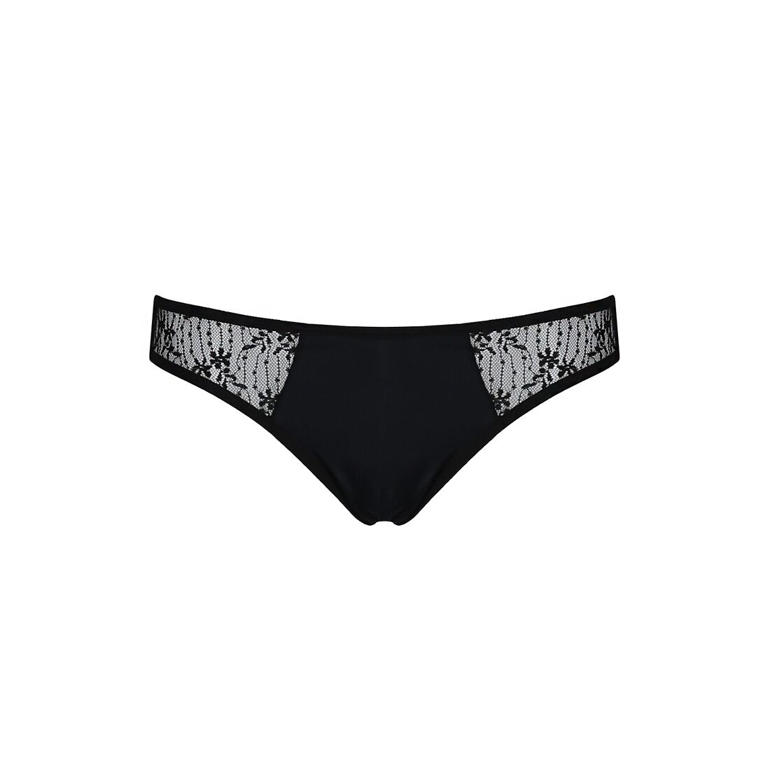Трусики-сліпи з мереживною сіточкою Passion DINA THONG S/M, чорні