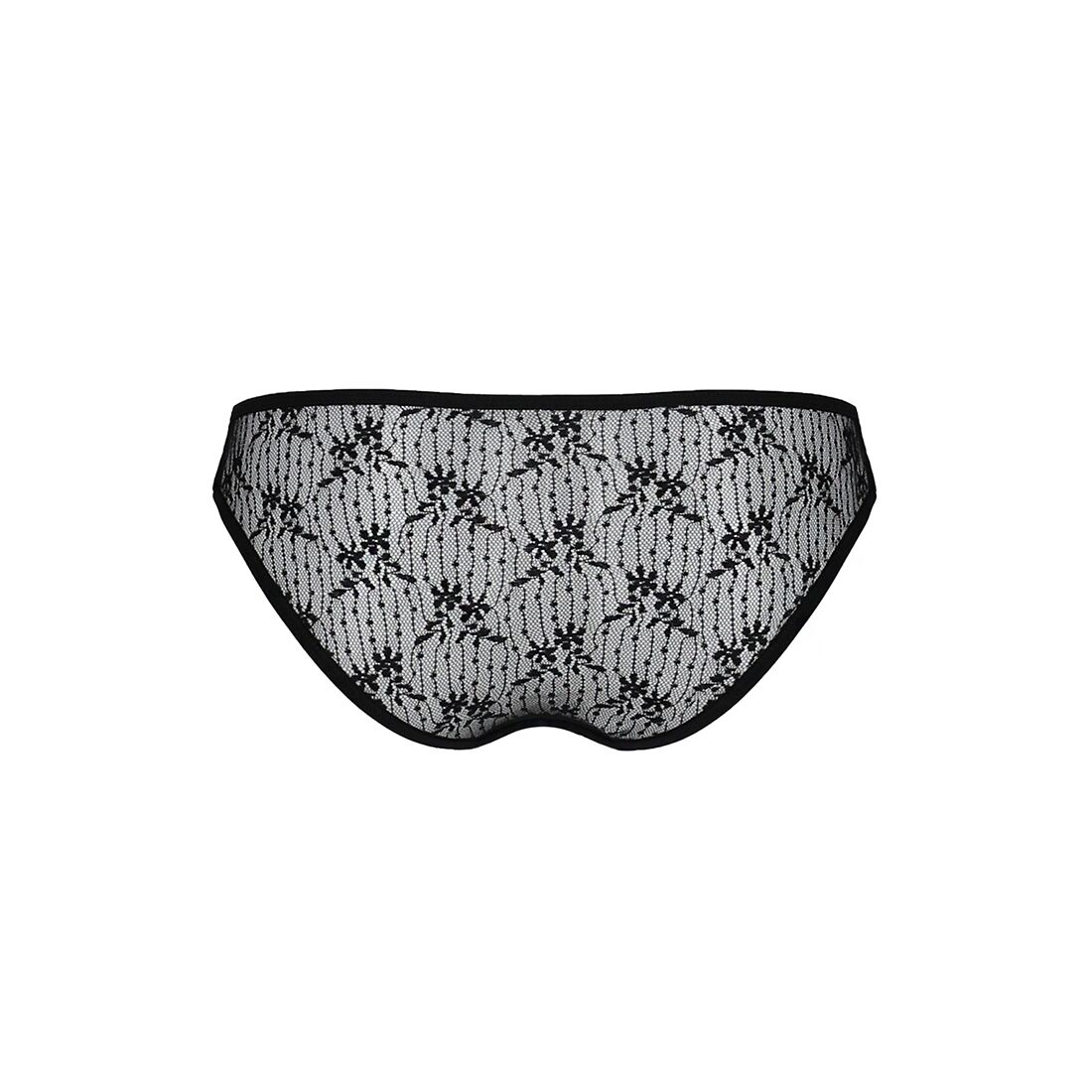 Трусики-сліпи з мереживною сіточкою Passion DINA THONG S/M, чорні