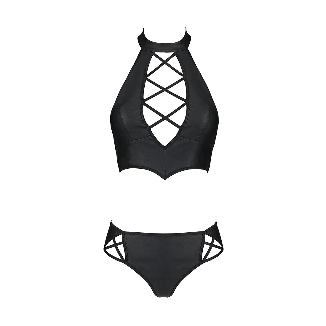 Комплект еко-шкіри Passion NANCY BIKINI XXL/XXXL, чорний