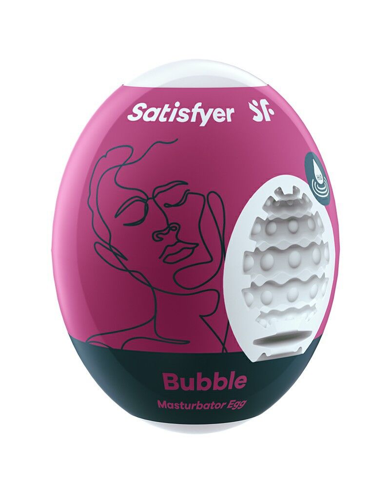 Самозмащувальний мастурбатор-яйце Satisfyer Masturbator Egg Bubble, одноразовий, не потребує змазки - Зображення 4