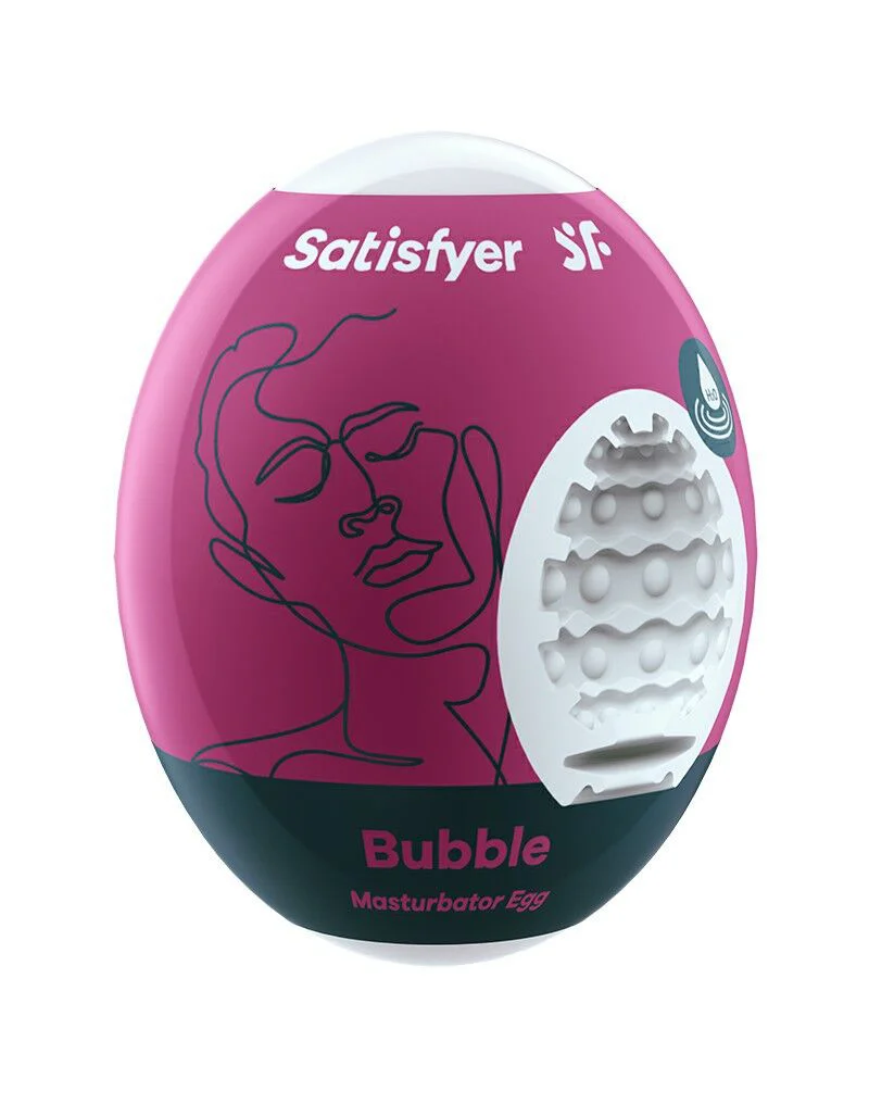 Самозмащувальний мастурбатор-яйце Satisfyer Masturbator Egg Bubble, одноразовий, не потребує змазки - Зображення 3