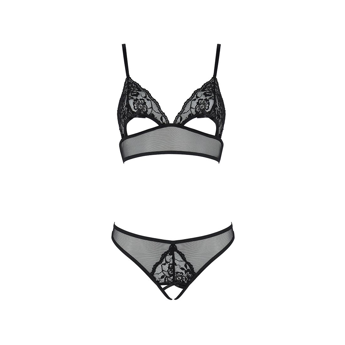 Комплект бралету з ажурним ліфом та трусиками Passion L/XL