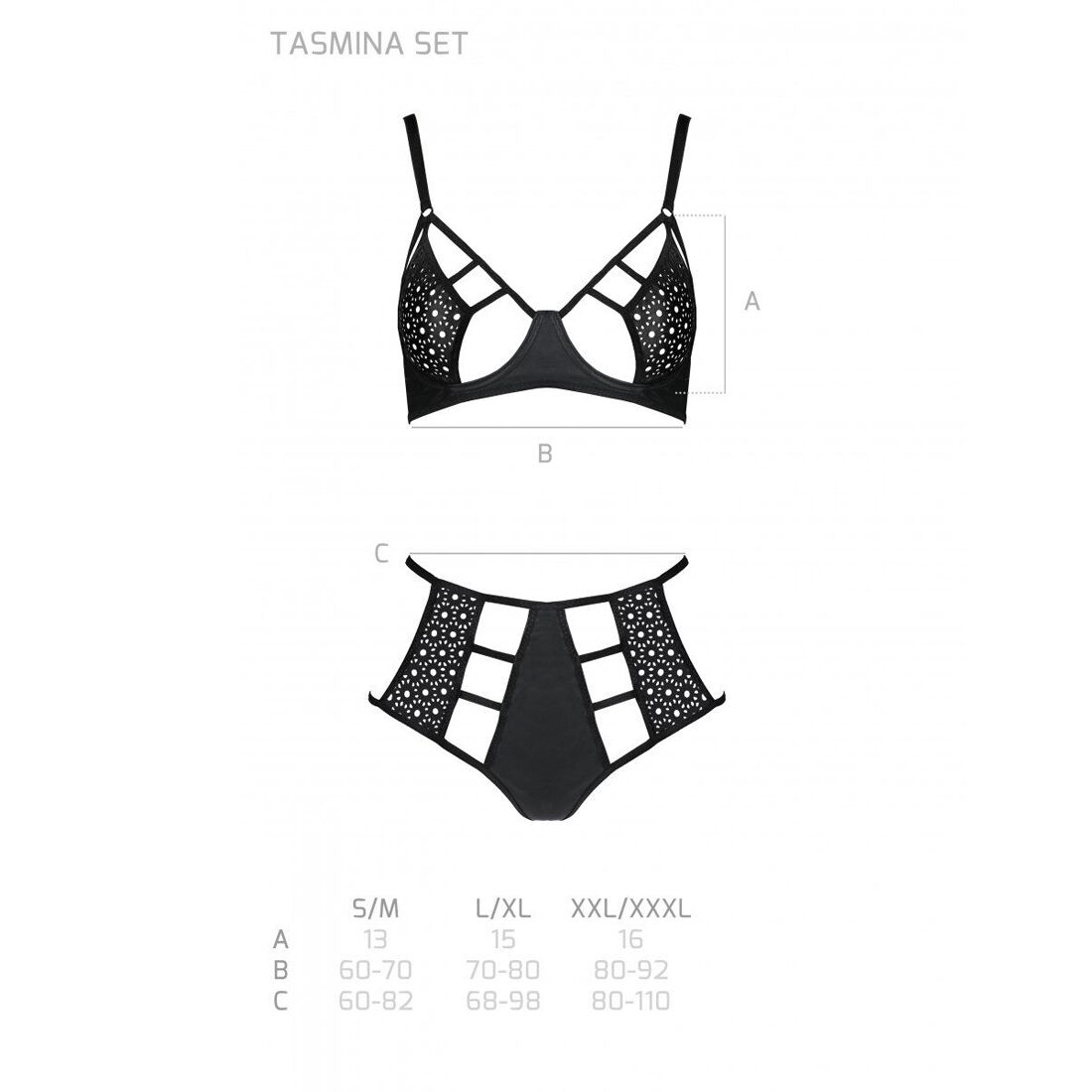 Комплект з екошкіри Passion Tamaris Set black L/XL