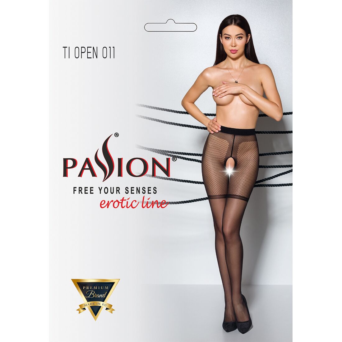 Колготки з відкритим доступом Passion TIOPEN 011, чорні