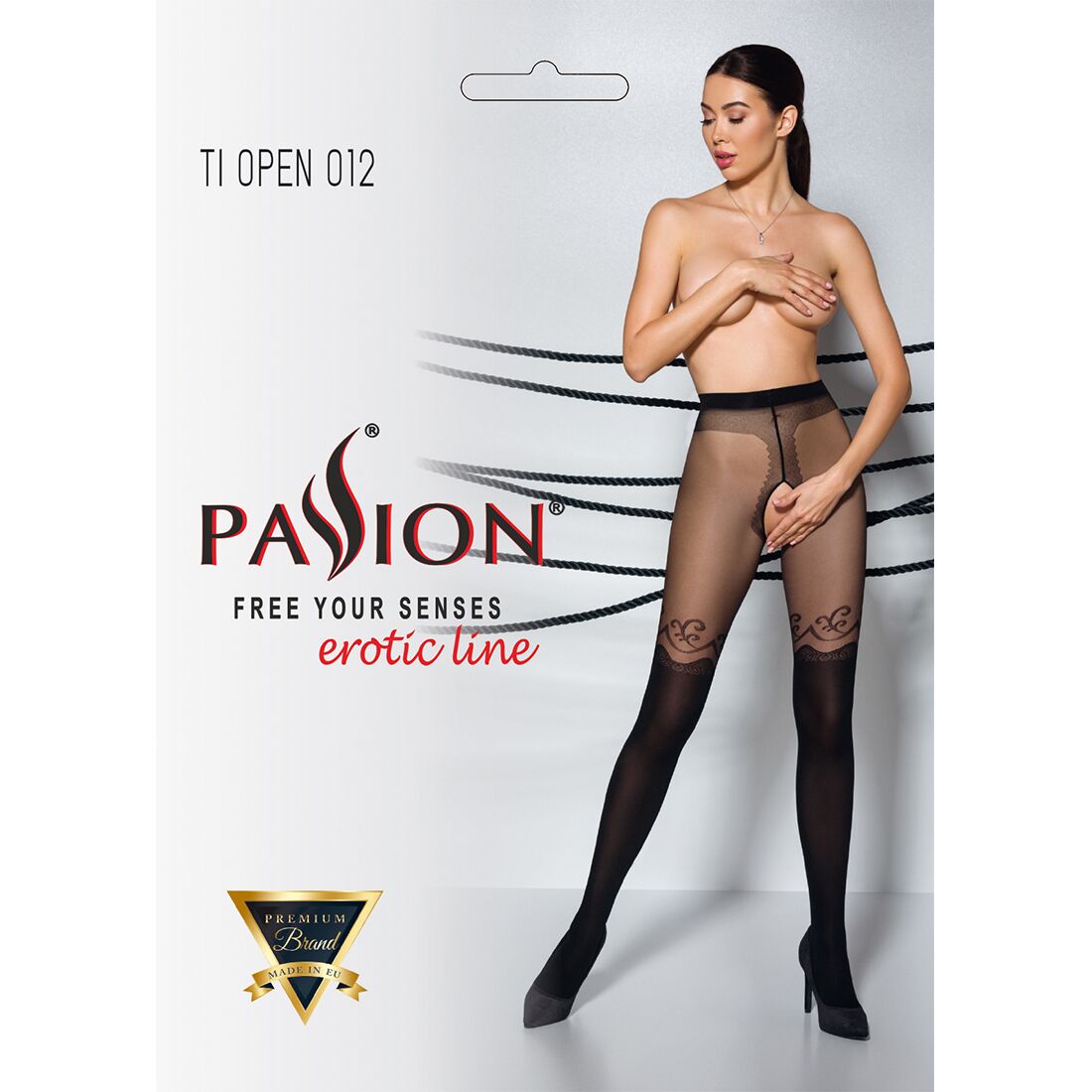 Колготки Passion TIOPEN 012 з відкритим доступом, чорні, 20/40 den