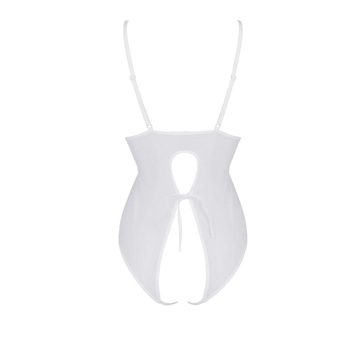 Боді з ажурним декором та відкритим кроком Passion URSULA BODY L/XL, білий