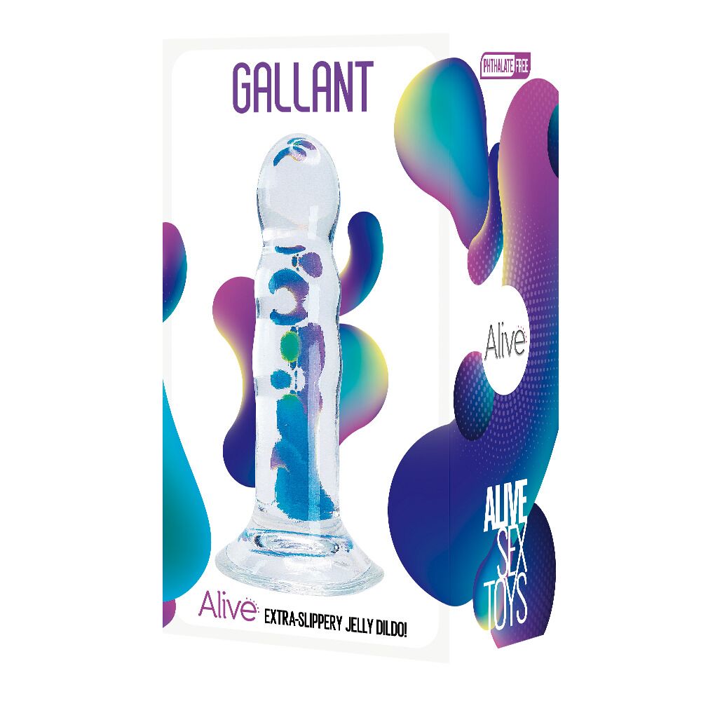 Прозорий фалоімітатор Alive Gallant Jelly Dildo з присоскою, 16 см