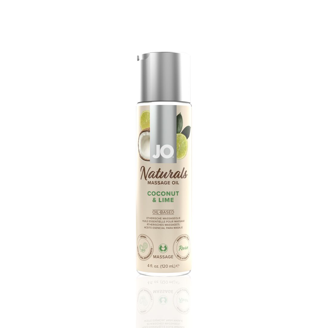 Масажна олія JO Naturals Coconut & Lime 120 мл з натуральними оліями