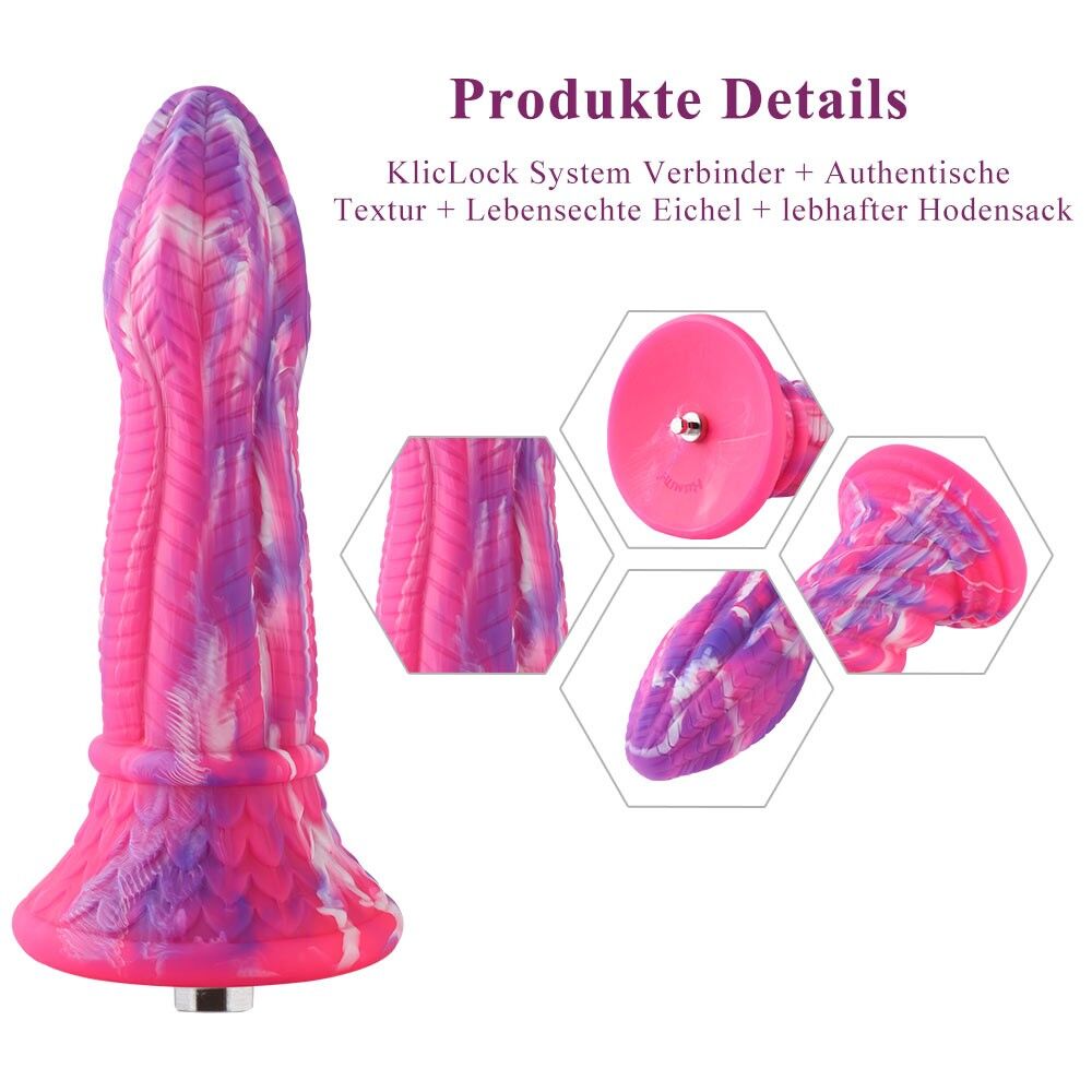 Фалоімітатор Hismith Silicone Monster з KlicLok та присоскою