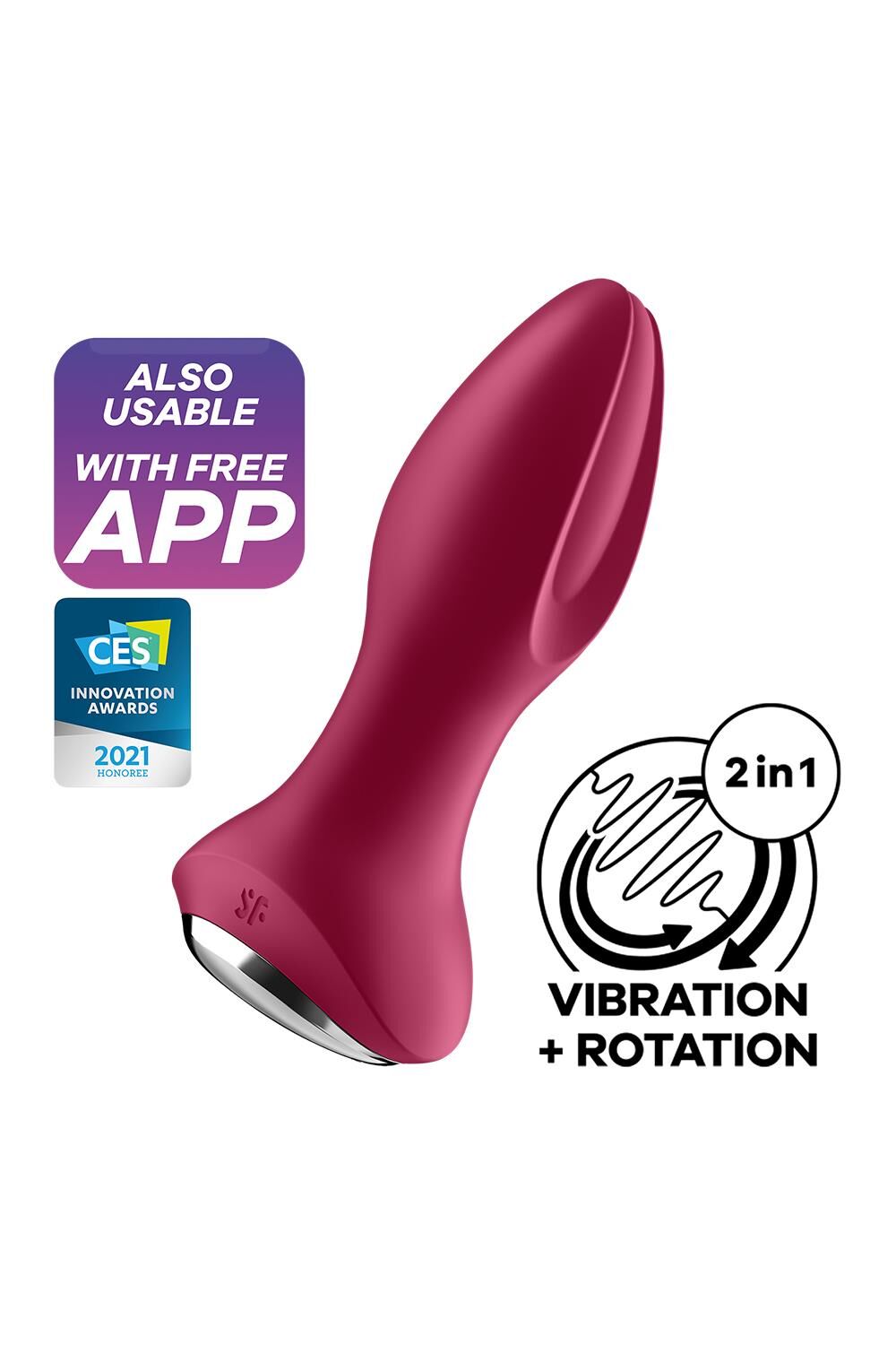 Анальна смарт-вібропробка Satisfyer Rotator Plug 2+ з перлинним масажем