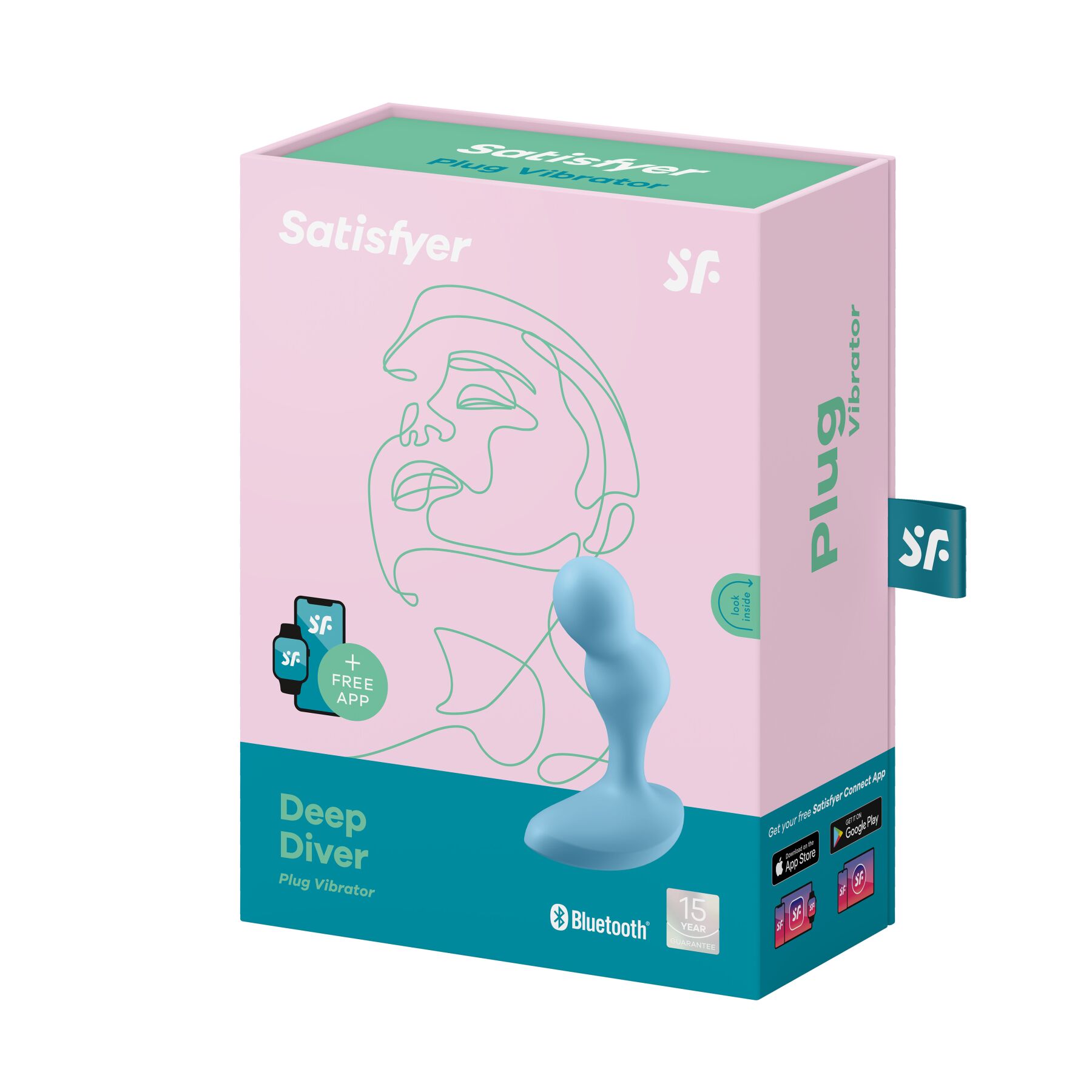 Смарт масажер простати Satisfyer Deep Diver, блакитний IPX7