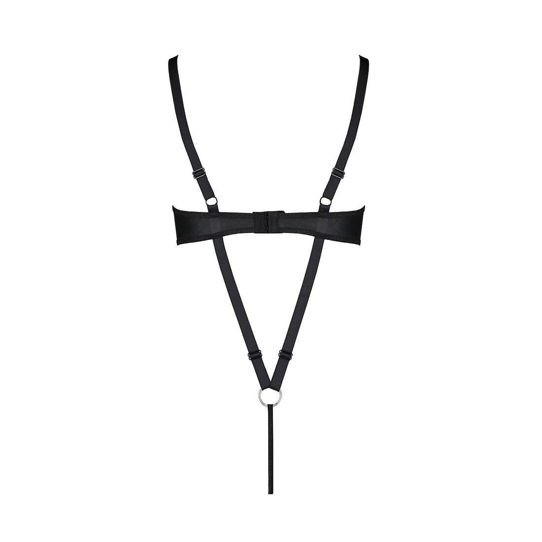Екошкіряне Боді Passion CELINE BODY XXL/XXXL, чорне, з відкритим дизайном