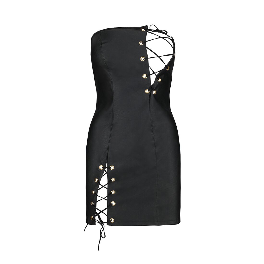 Мінісукня з екошкіри Passion CELINE CHEMISE XXL/XXXL, чорна
