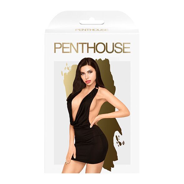 Мінісукня Penthouse Heart Rob L/XL Black з хомутом та стрінгами