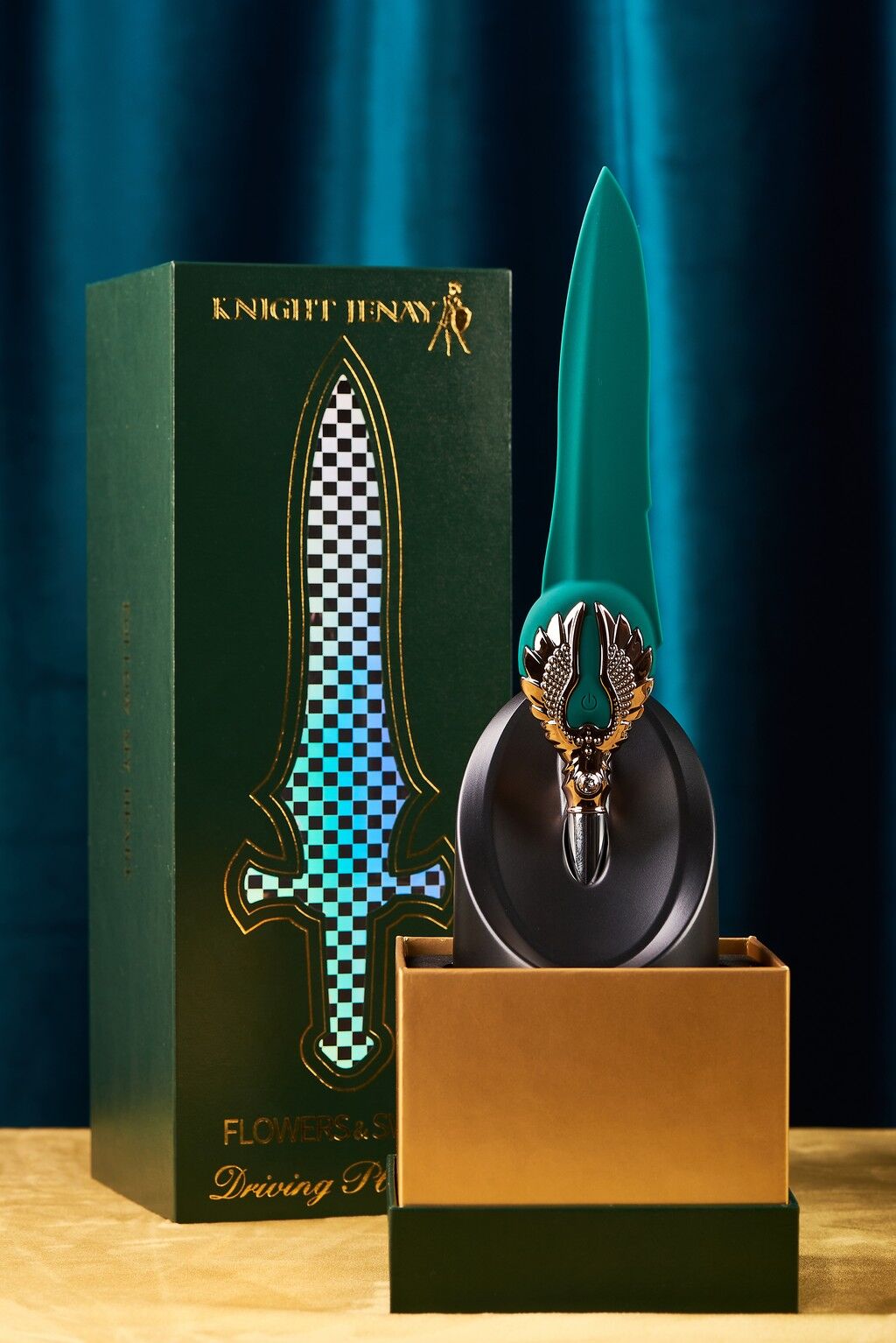 Вібратор Knight Jenay FLOWERS & SWORD із маскою та стрічкою