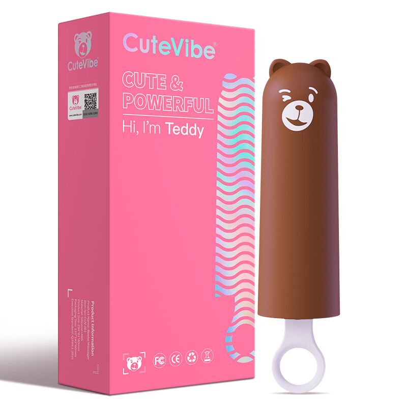 Вібратор CuteVibe Teddy Brown у формі морозива, 10 режимів