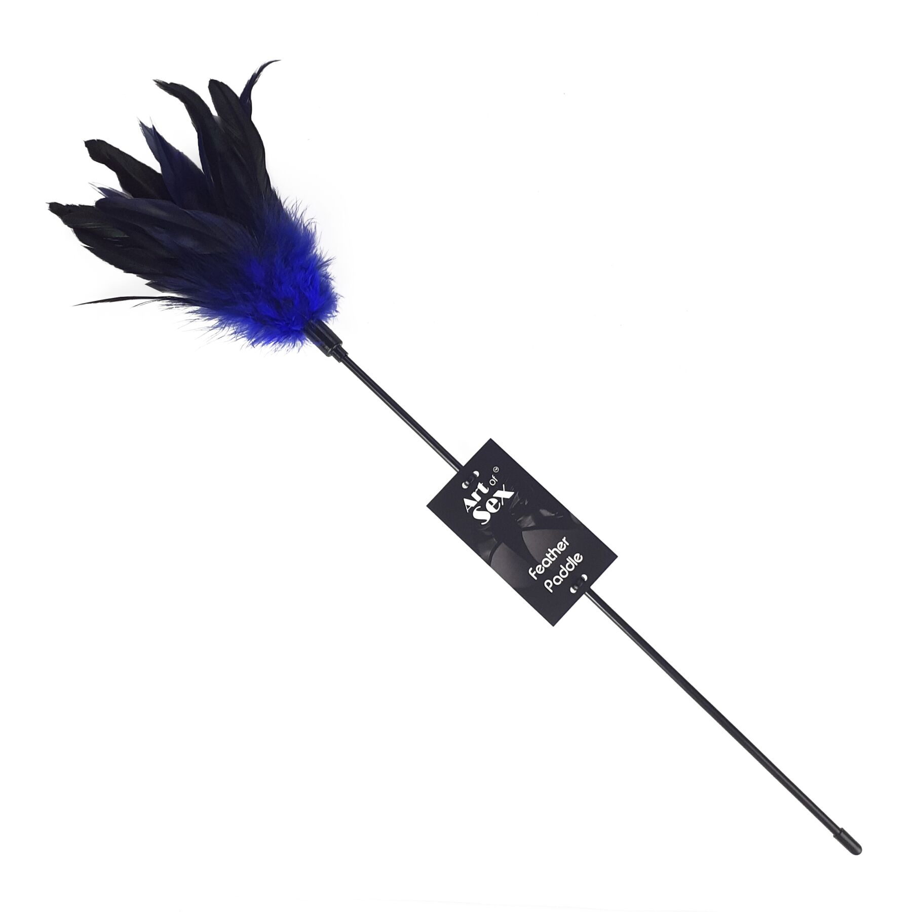 Лоскітка з пером півня Art of Sex, синя – Feather Paddle