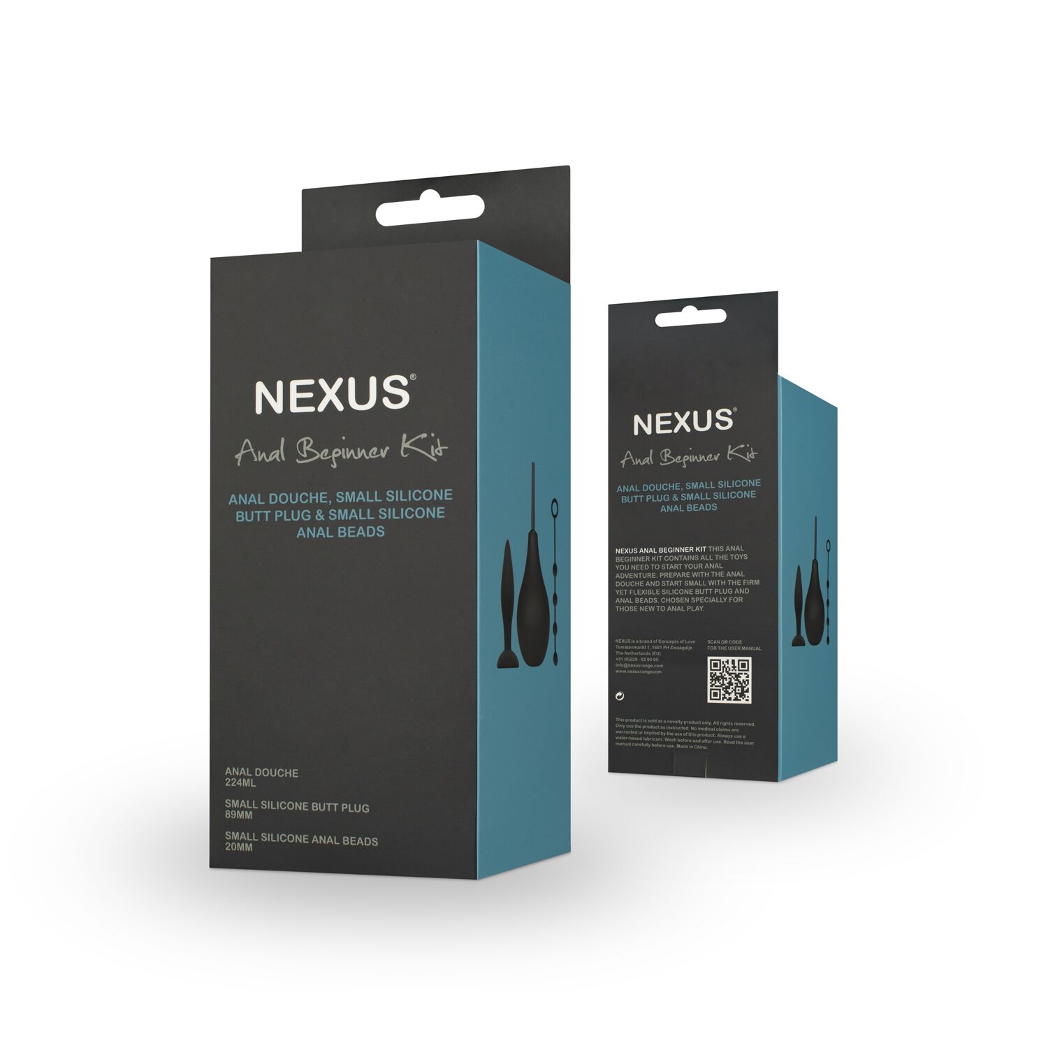 Nexus ANAL BEGINNER KIT: Спринцівка, Намисто, Пробка