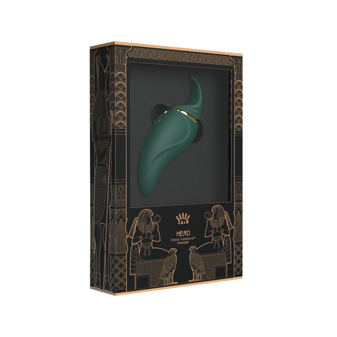 Вібратор 2в1 з язичком Zalo Hero Jewel Green Swarovski