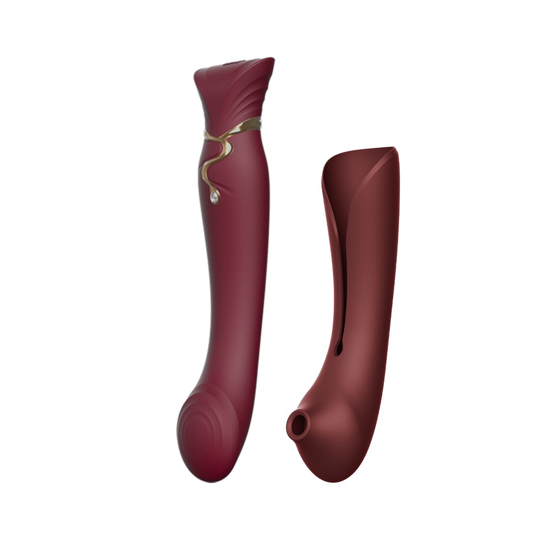 Смартвібратор 3в1 Zalo Queen Set Wine Red з кристалом Swarovski