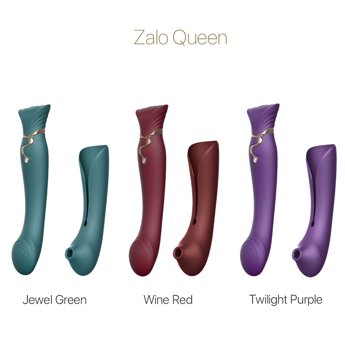 Смартвібратор 3в1 Zalo Queen Set Wine Red з кристалом Swarovski