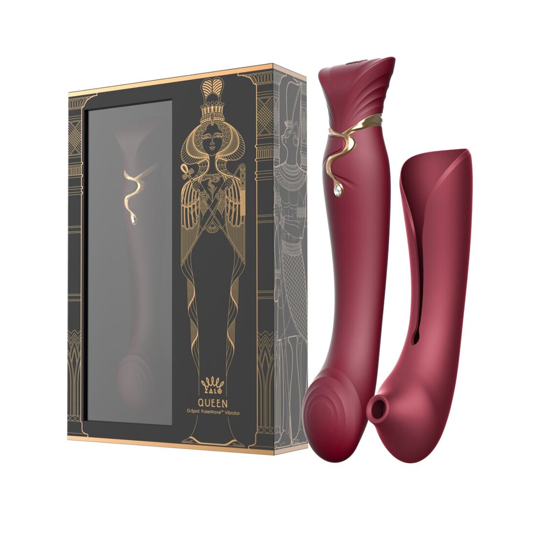 Смартвібратор 3в1 Zalo Queen Set Wine Red з кристалом Swarovski