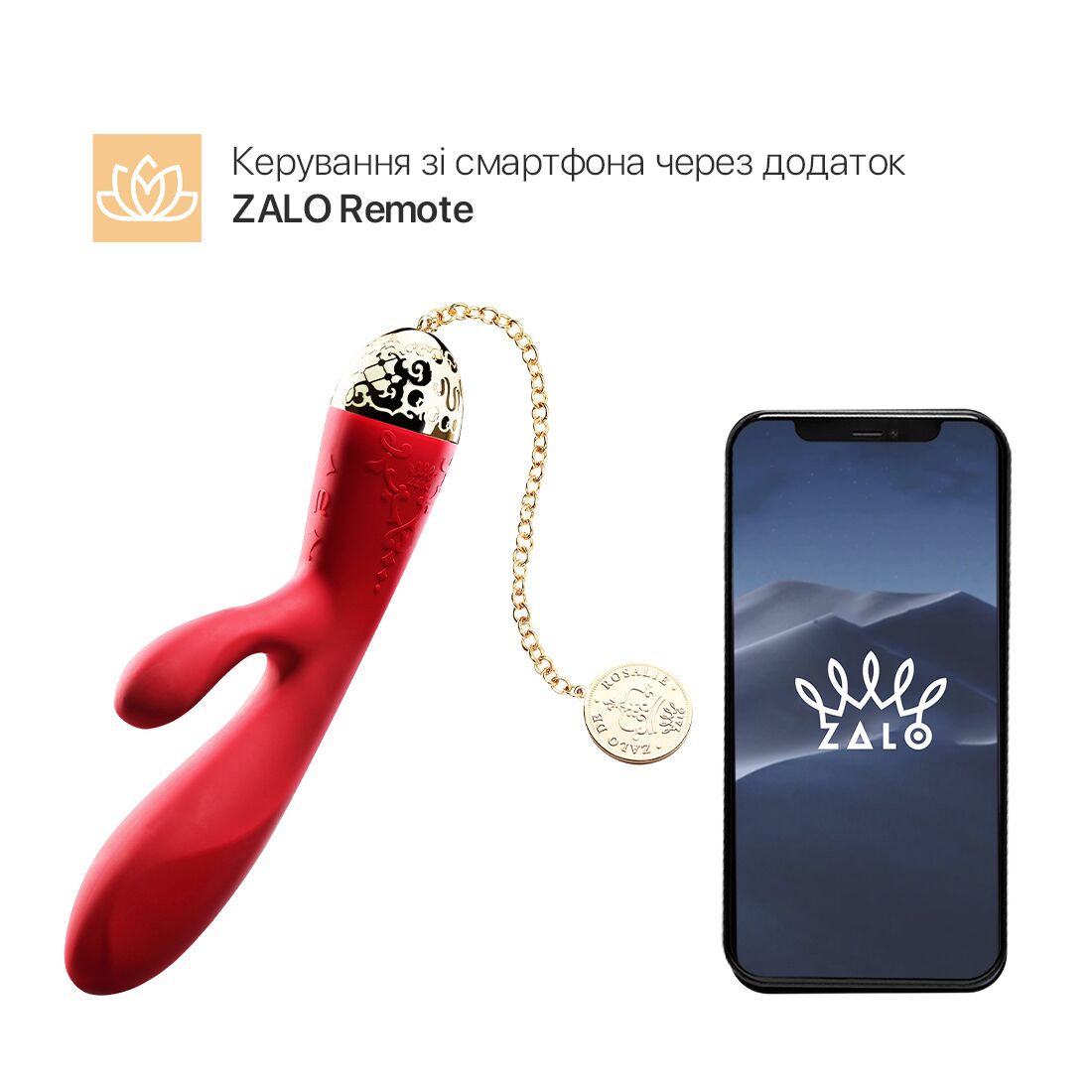 Смартвібратор-кролик Zalo Rosalie в яскраво-червоному кольорі