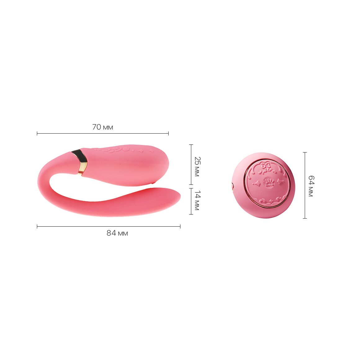 Смартвібратор Zalo Fanfan Rouge Pink з пультом ДК, 8 режимів