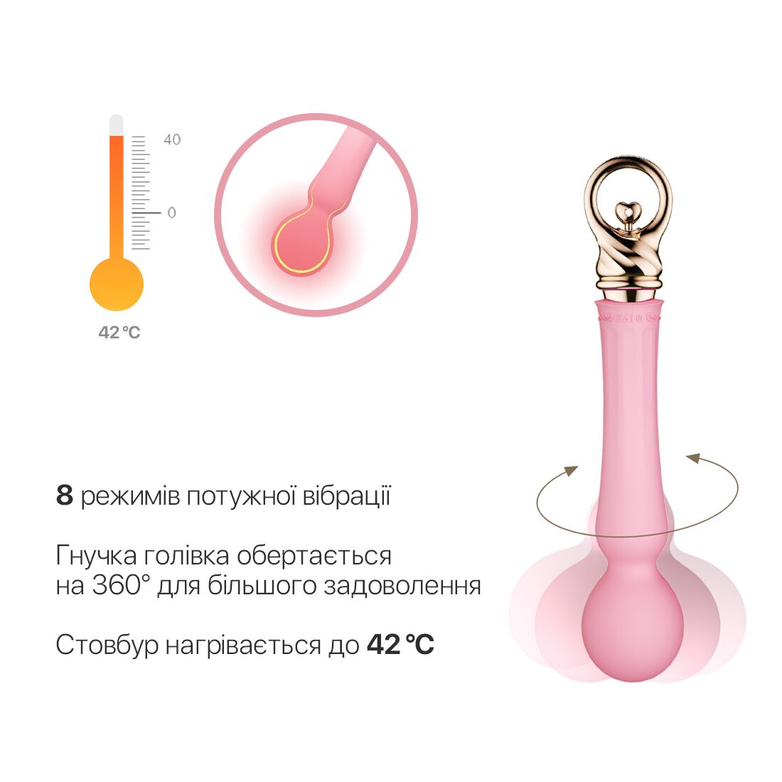 Вібромасажер із підігрівом Zalo Sweet Magic - Fairy Pink