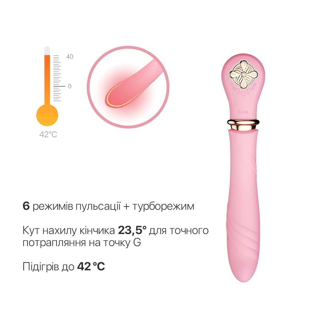 Пульсатор з підігрівом Zalo Sweet Magic - Fairy Pink