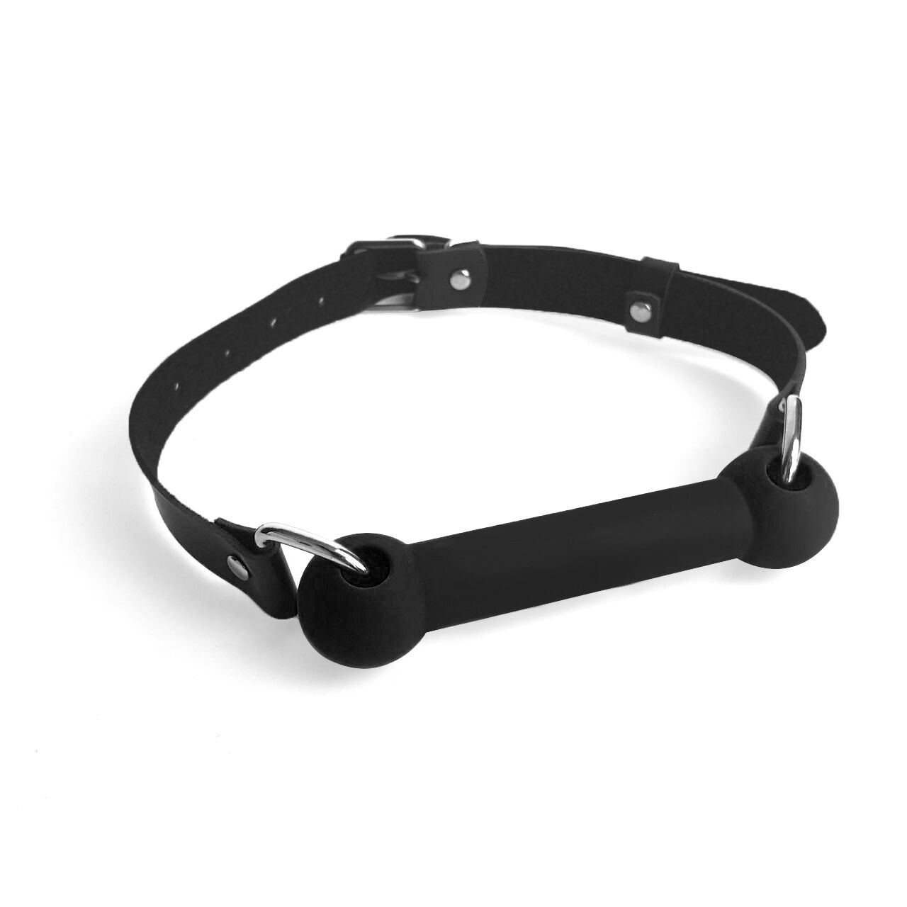 Кляп-палиця Art of Sex Gag Stick - Силікон і шкіра, чорний