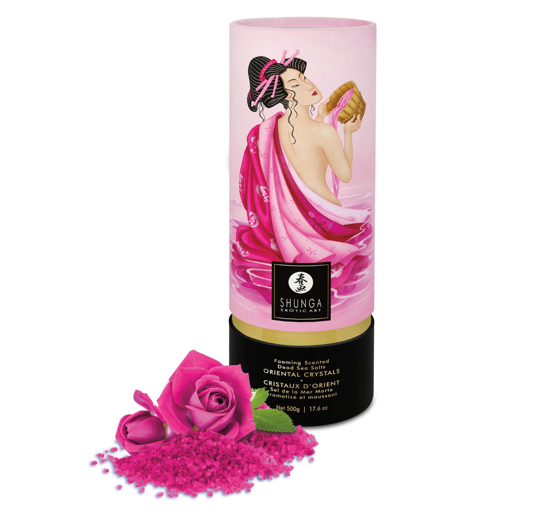 Пінлива сіль для ванни Shunga Rose Petal з Мертвого моря, 500 г