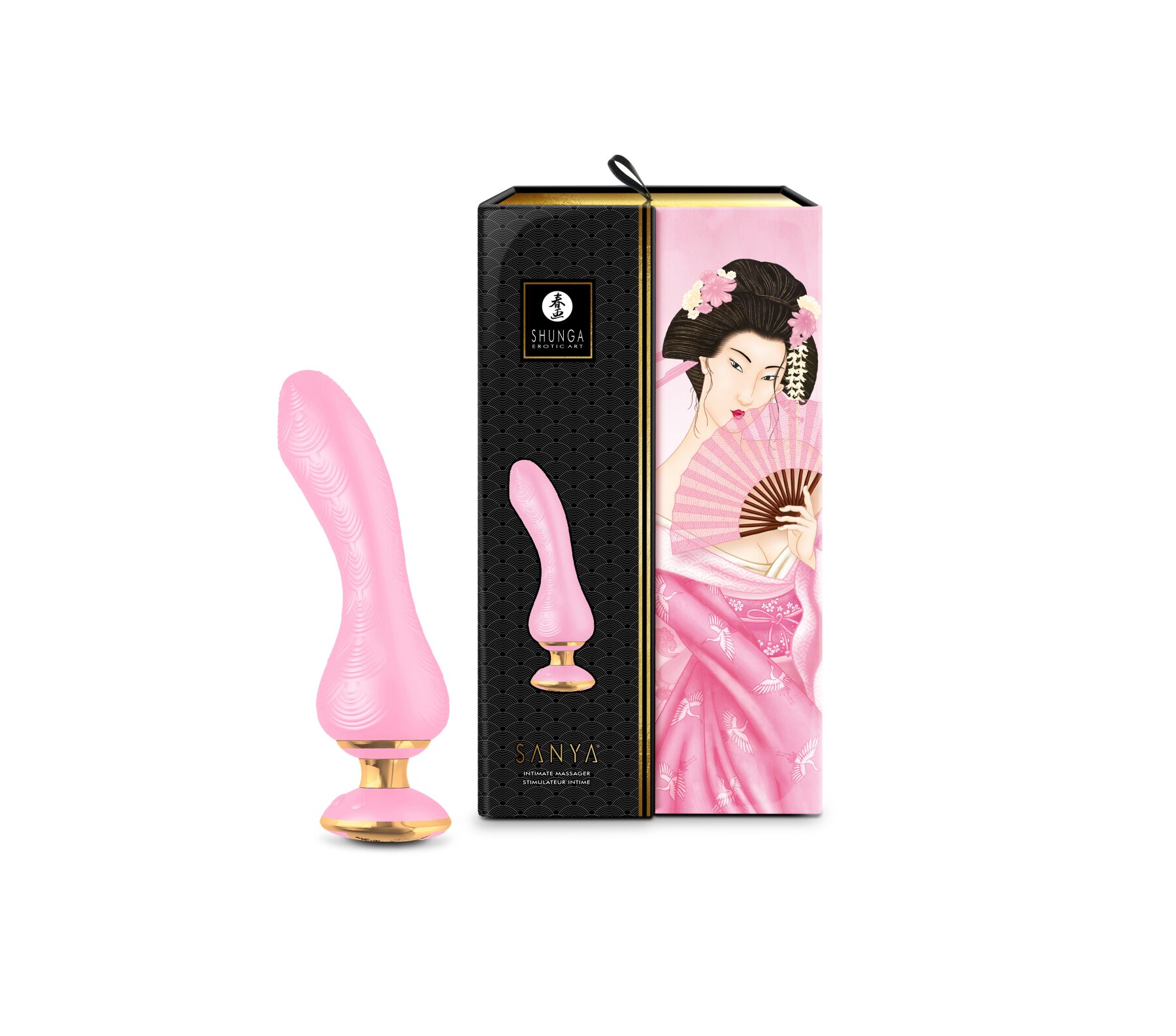 Вібратор Shunga Sanya Light Pink для точки G, гнучкий стовбур