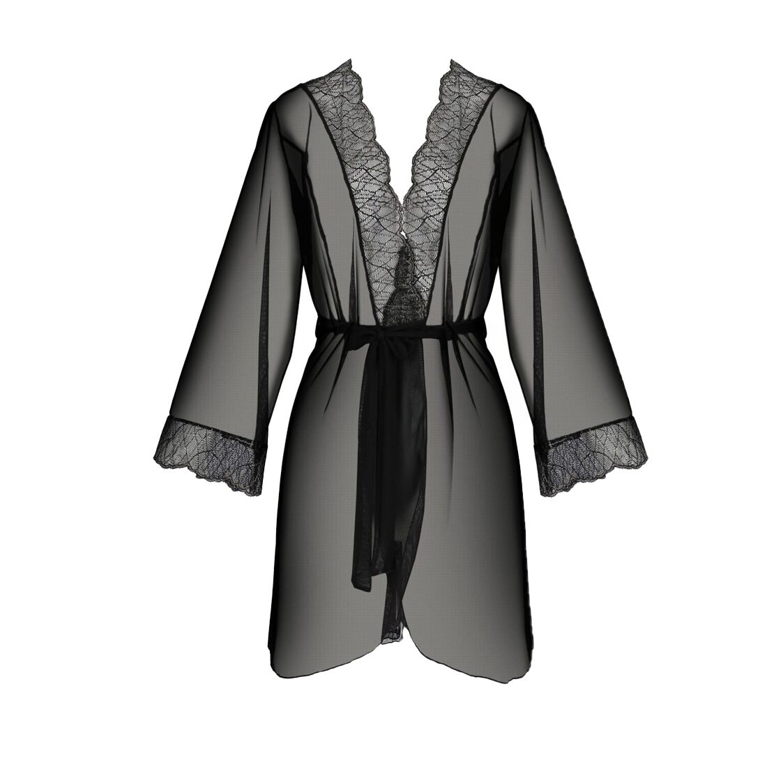 Елегантний пеньюар Passion Amberly Peignoir 4XL/5XL чорний
