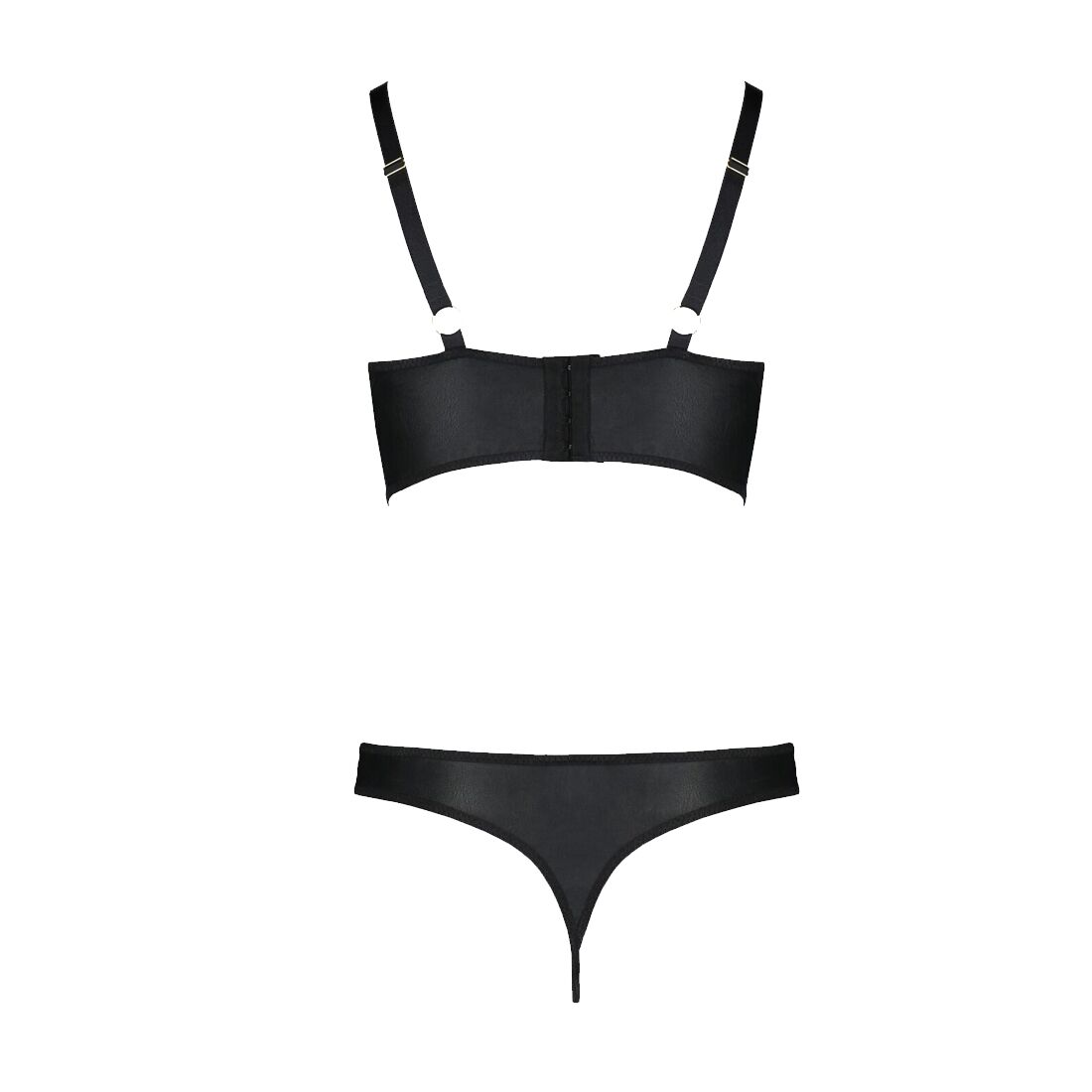 Комплект з екошкіри Passion MALWIA BIKINI 4XL/5XL чорний