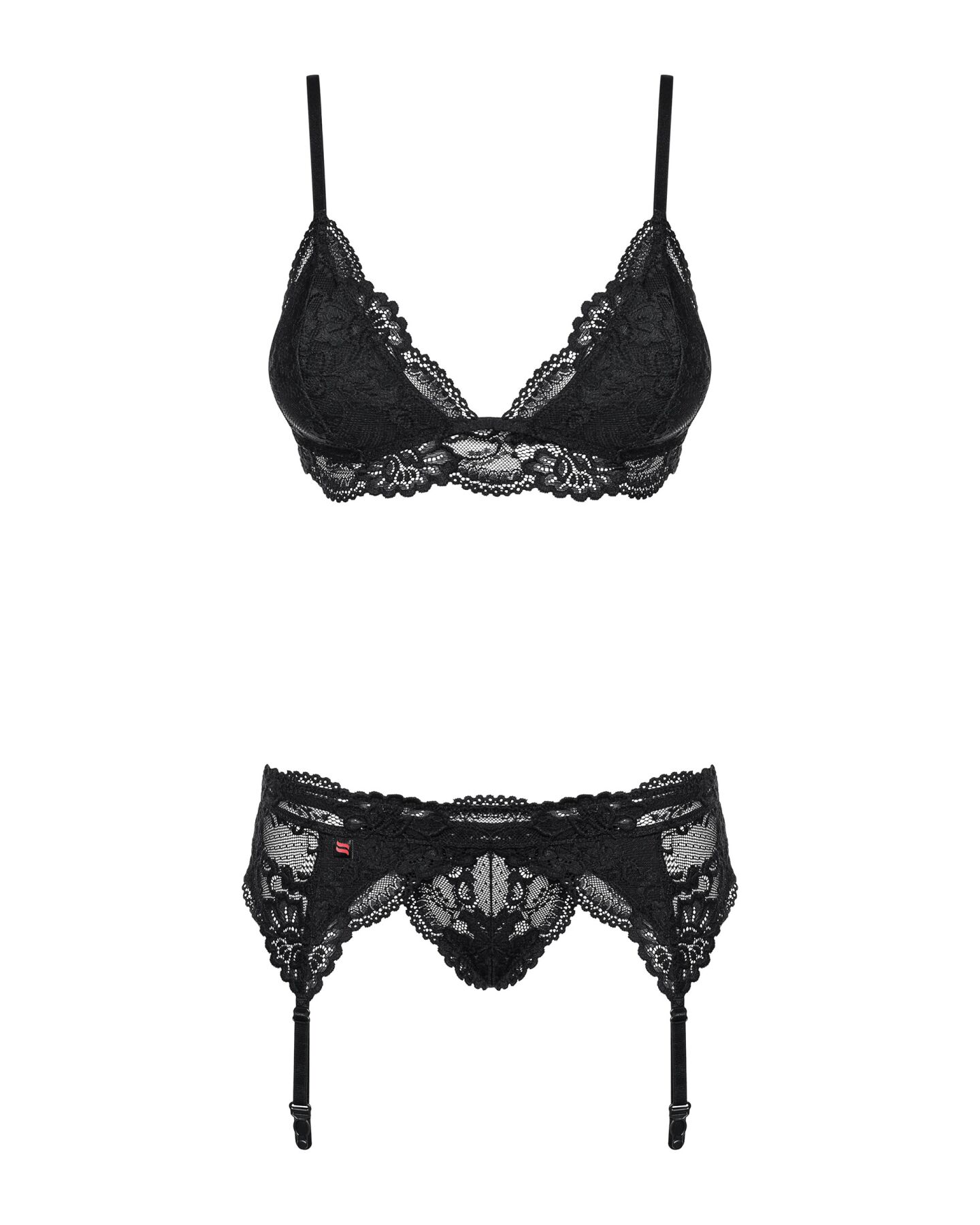Мереживний комплект білизни Obsessive 810-SEG-1 L/XL Black