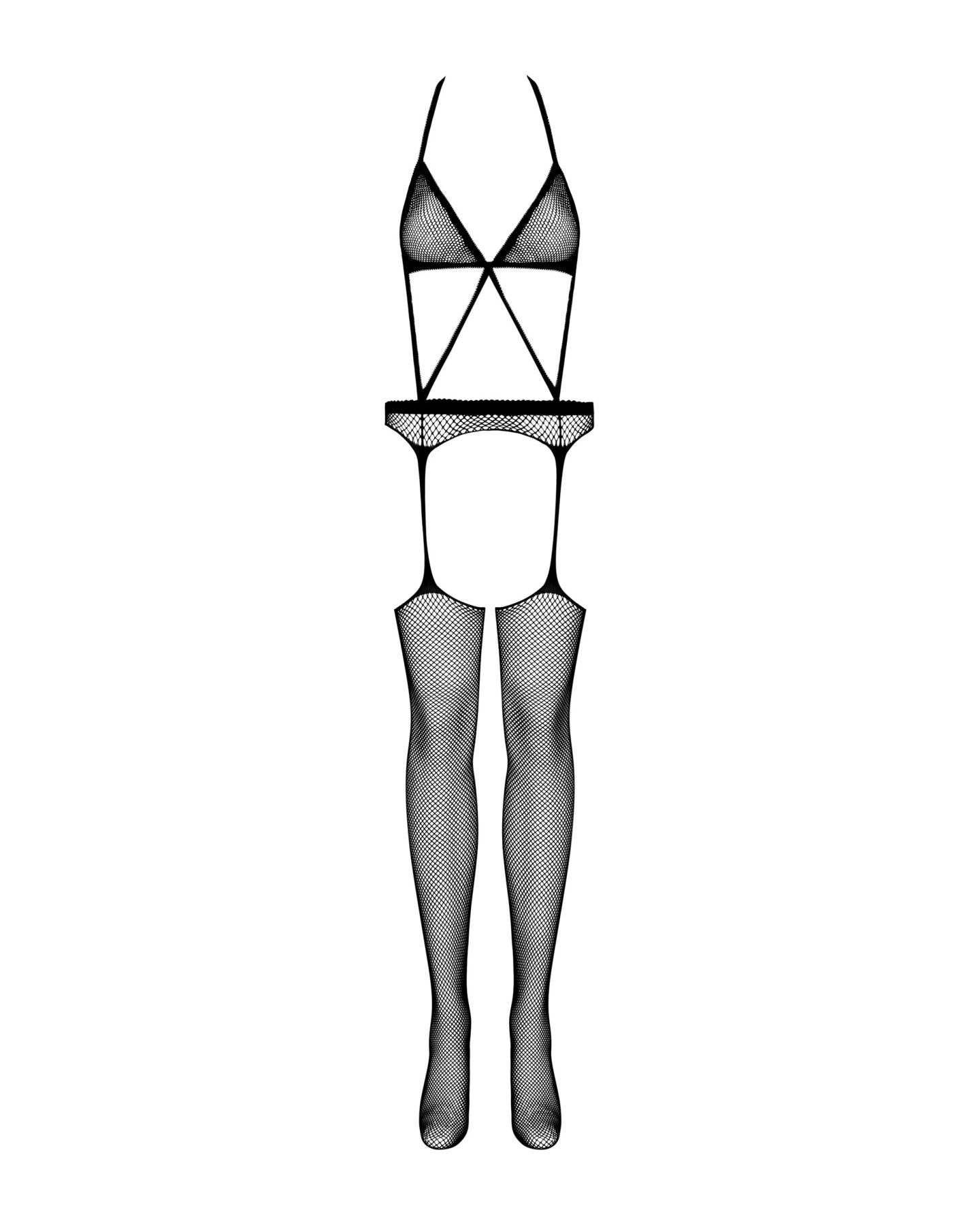 Сітчастий бодістокінг Obsessive Bodystocking N108, чорний
