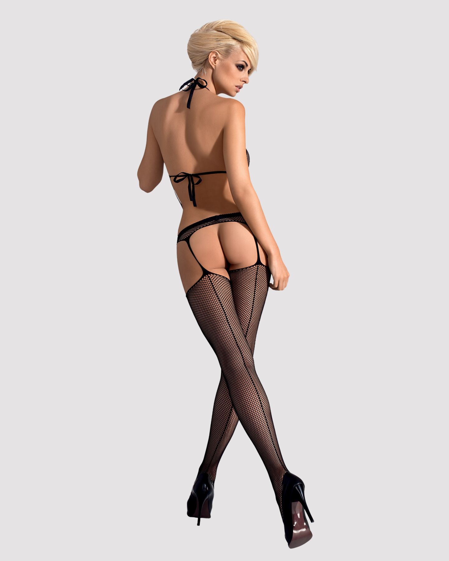 Сітчастий бодістокінг Obsessive Bodystocking N108, чорний
