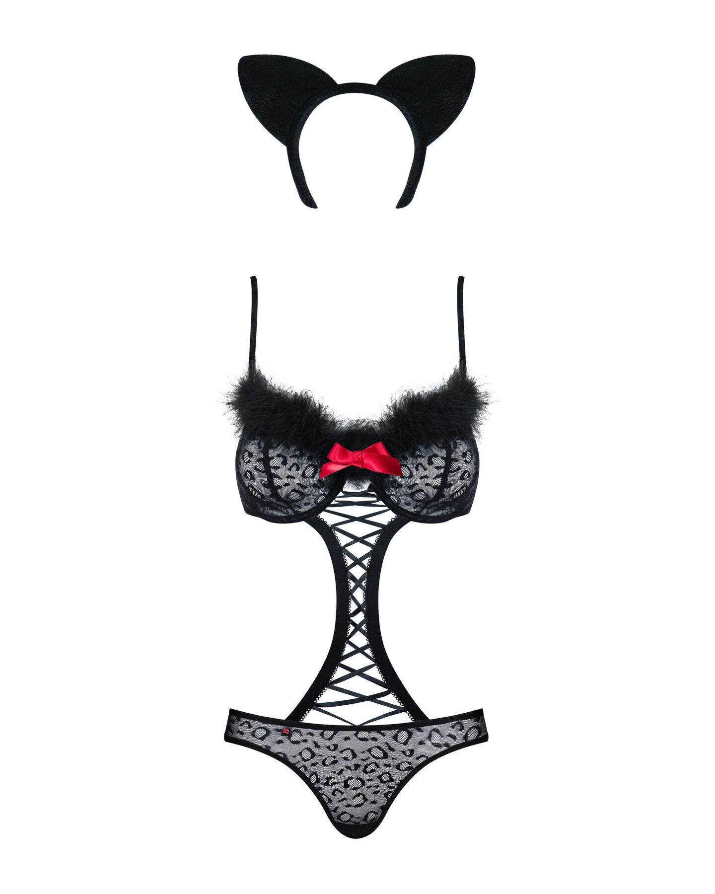 Еротичний костюм гепарду Obsessive Gepardina L/XL, чорний