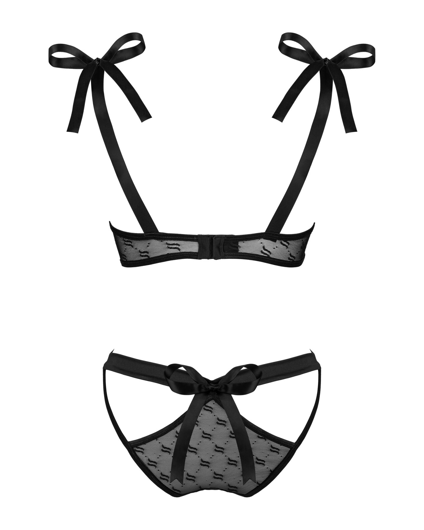 Напівпрозорий комплект Obsessive Obsessivia чорний S/M