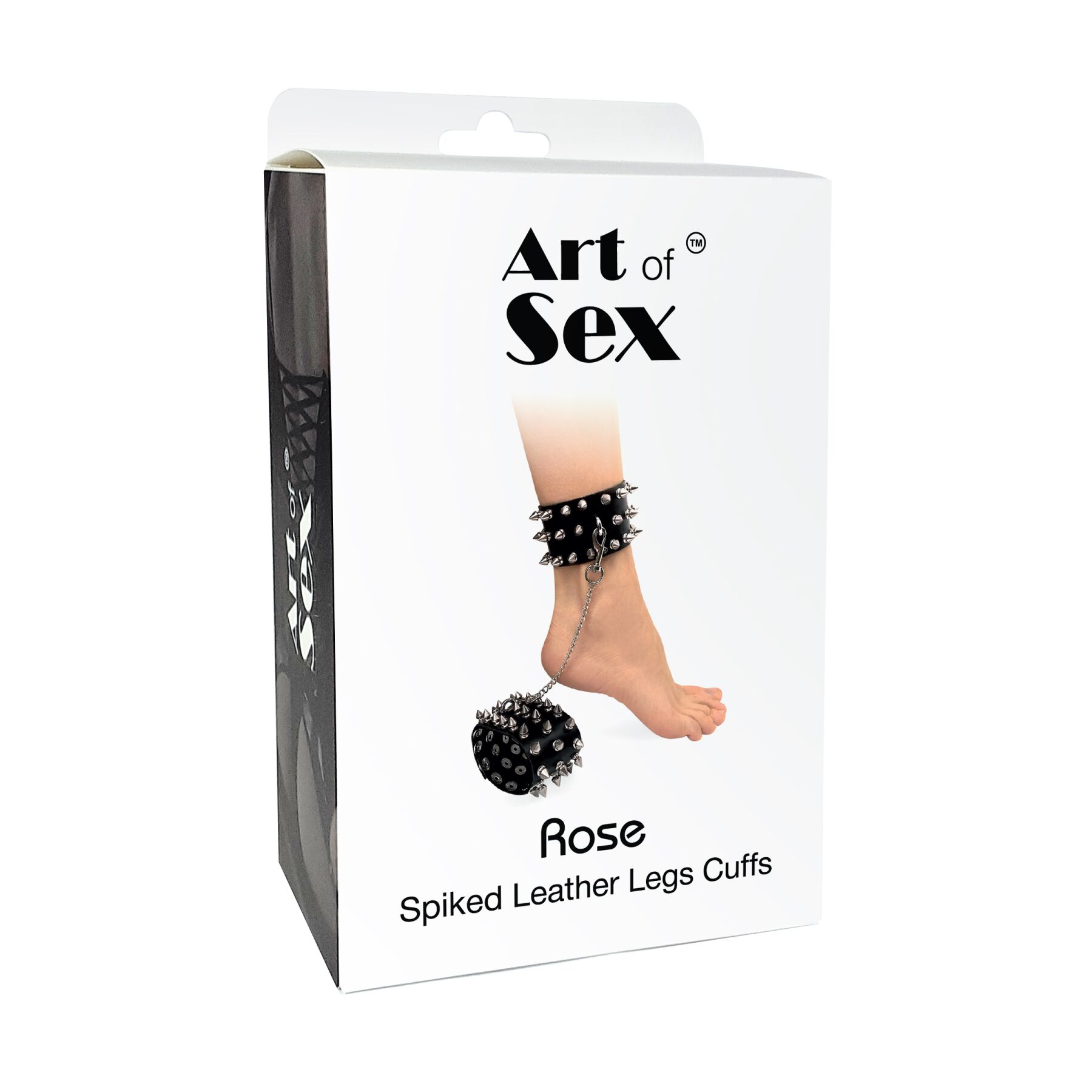 Поножі з натуральної шкіри Art of Sex з шипами, чорні