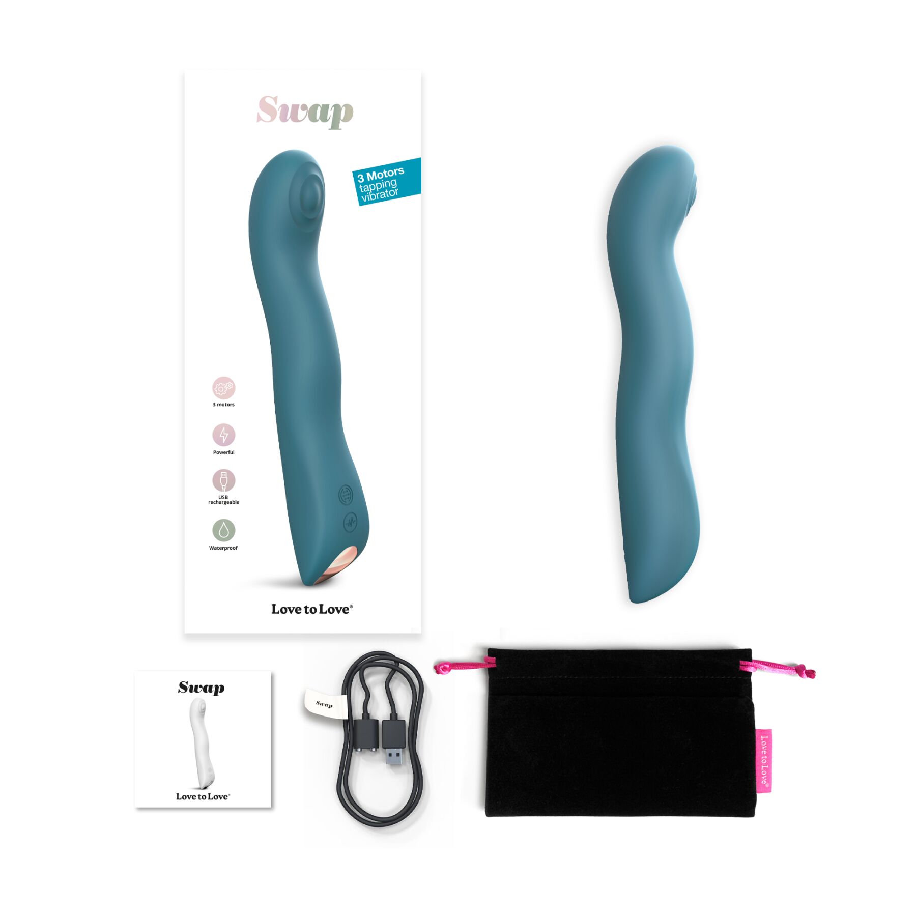 Вібратор Love To Love SWAP – TEAL ME з пульсівною перлиною