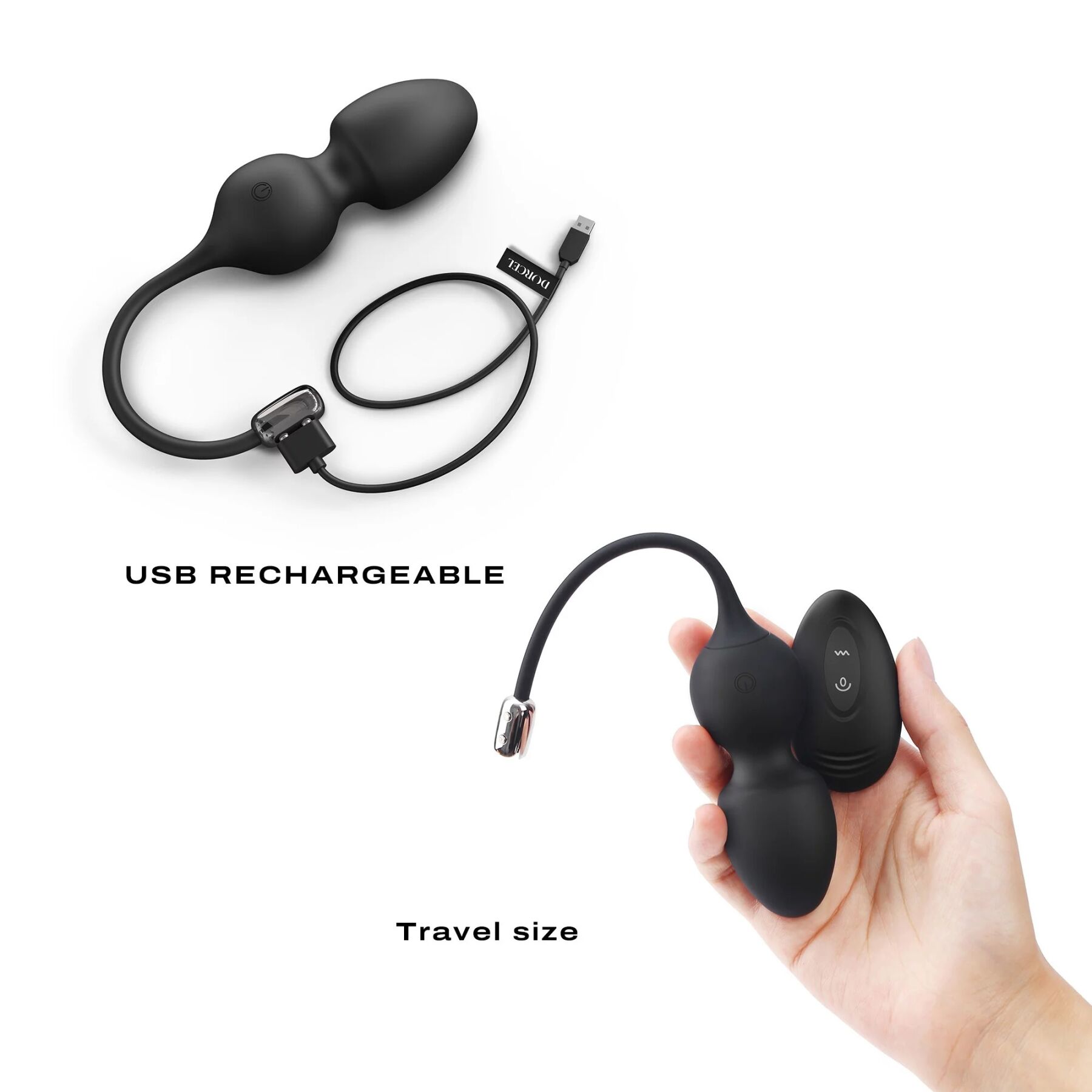 Вагінальні кульки Dorcel LOVE BALLS BLACK з пультом ДК, 10 режимів вібрації