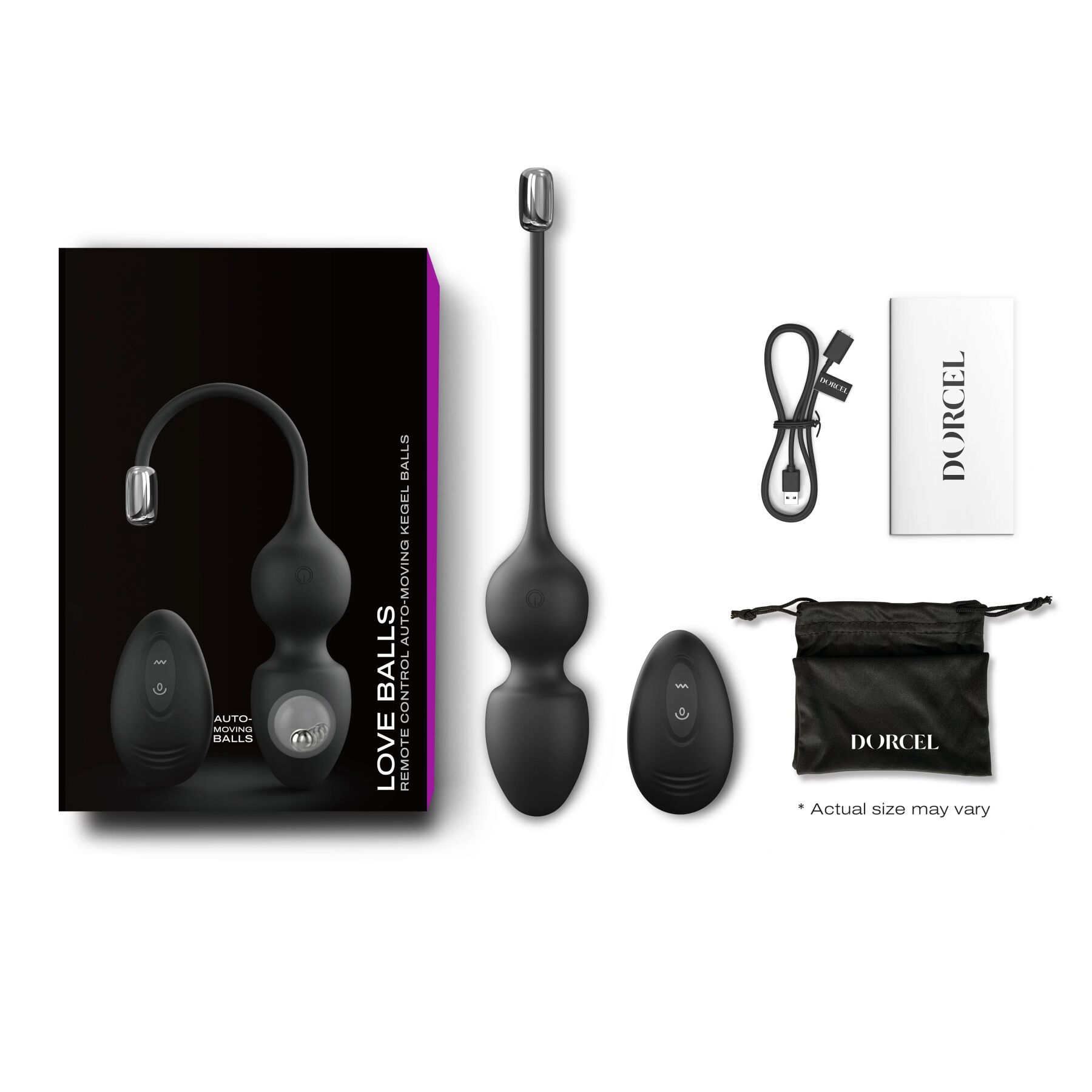 Вагінальні кульки Dorcel LOVE BALLS BLACK з пультом ДК, 10 режимів вібрації