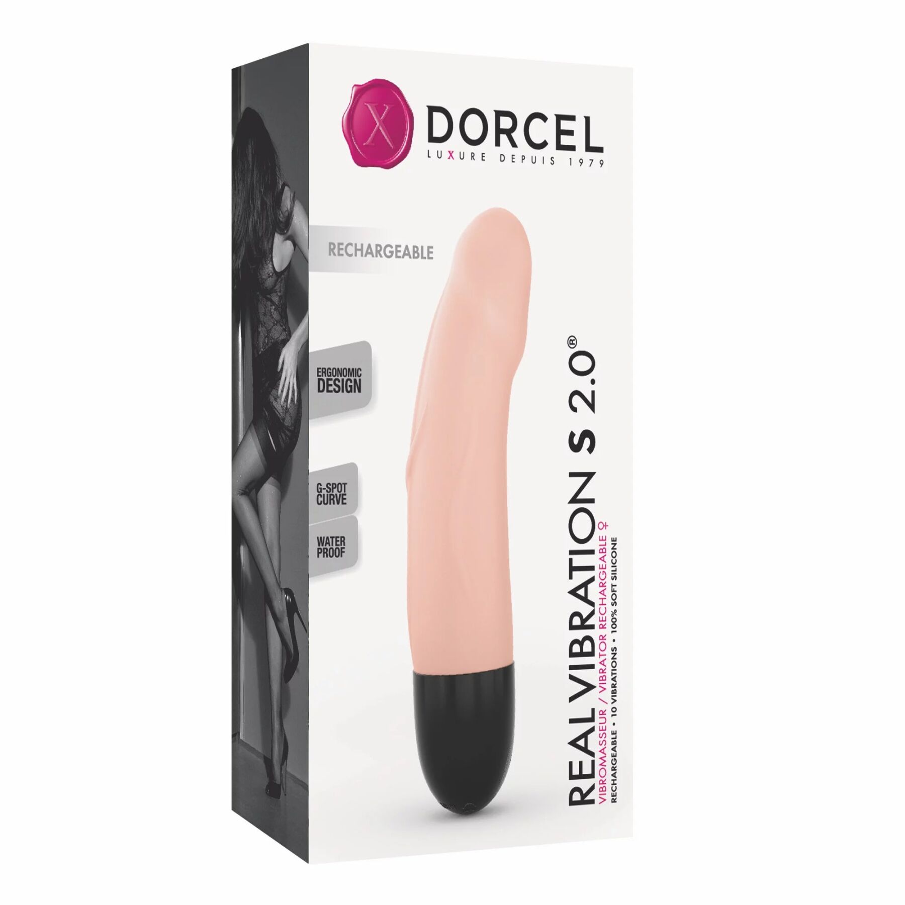Вібратор Dorcel Real Vibration S Flesh 2.0, водонепроникний, перезаряджається