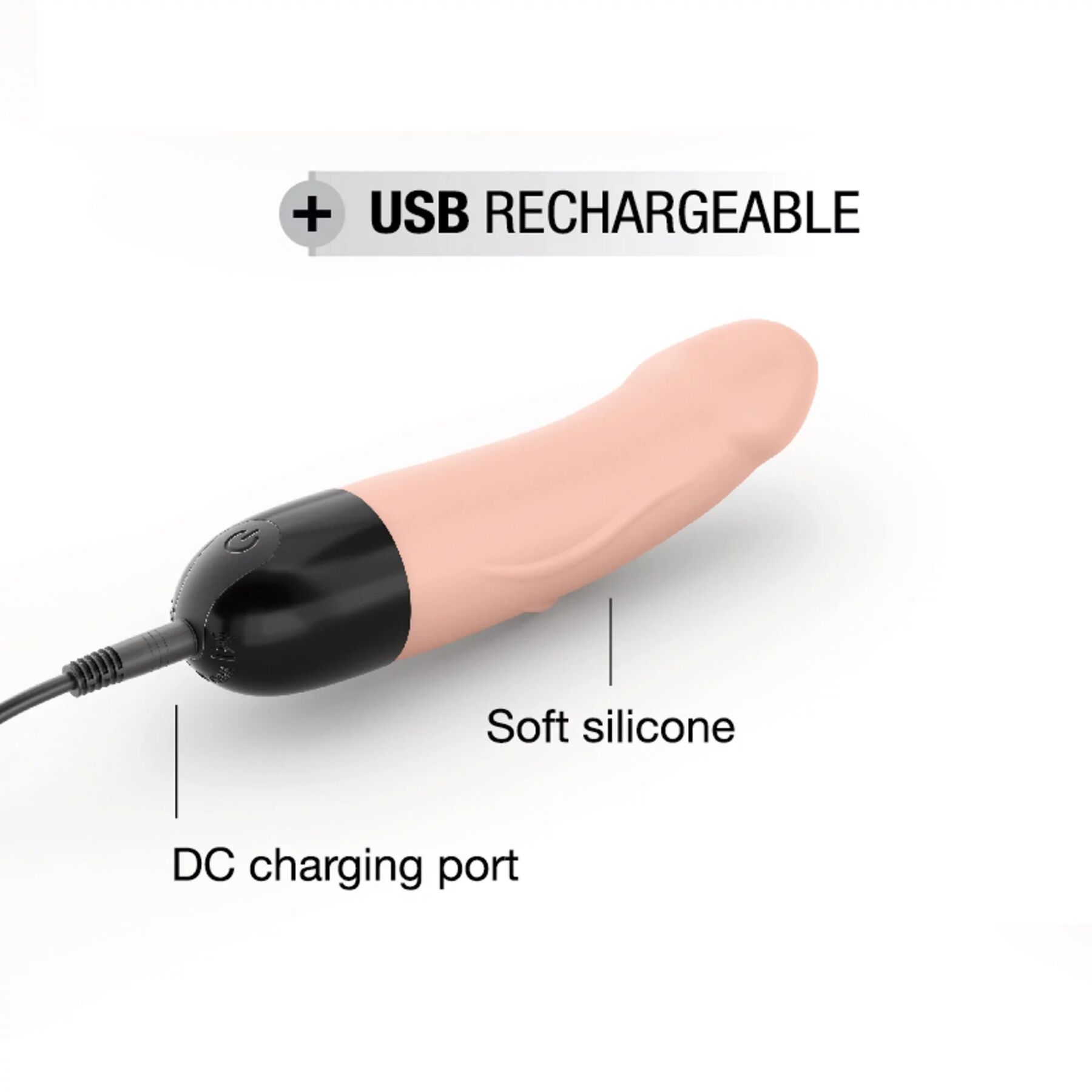 Вібратор Dorcel Real Vibration S Flesh 2.0, водонепроникний, перезаряджається