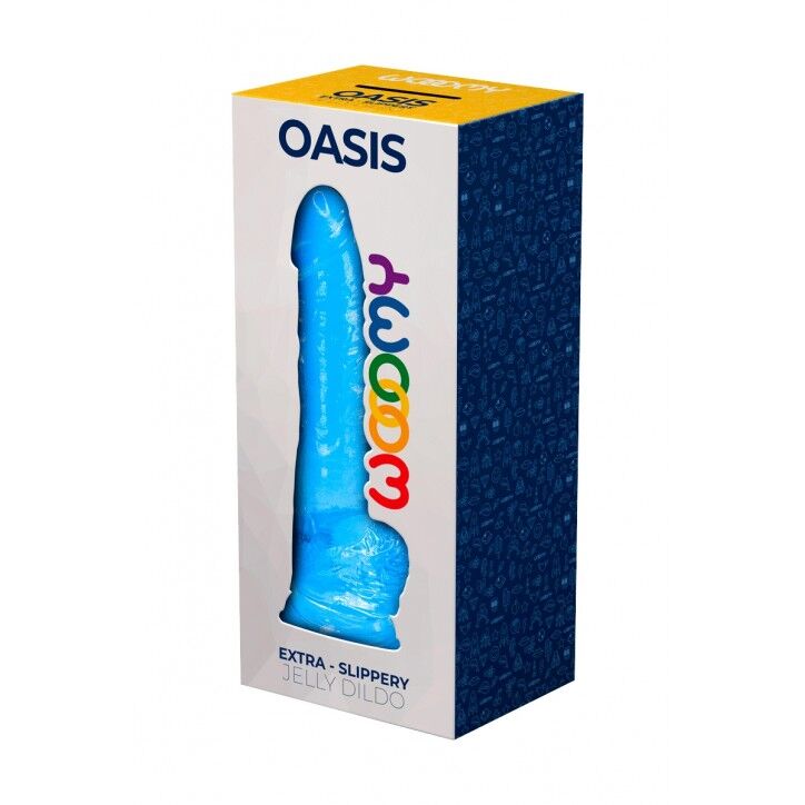 Фалоімітатор Wooomy Oasis з присоскою, 20,6 см, синій